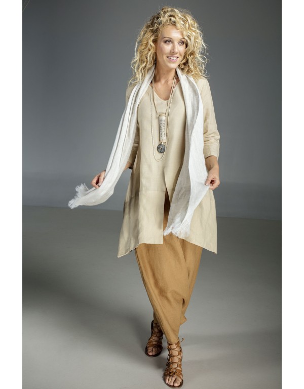 CHEMISE EN LIN BEIGE SABLE EMILIE