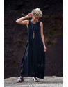 ROBE OLGA EN LIN TENCEL NOIR