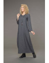 ROBE MANON SURPIQUÉE EN LIN GRIS ARDOISE