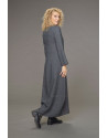 ROBE MANON SURPIQUÉE EN LIN GRIS ARDOISE