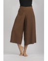 PANTALON JUPE CULOTTE AXEL EN LIN LAINE CAMEL