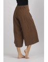 PANTALON JUPE CULOTTE AXEL EN LIN LAINE CAMEL