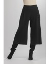 PANTALON JUPE CULOTTE AXEL EN LIN LAINE NOIR