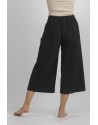 PANTALON JUPE CULOTTE AXEL EN LIN LAINE NOIR (Délai 15 jours)