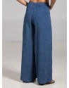 PANTALON LARGE BABA EN LIN BLEU INDIGO