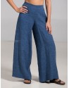 PANTALON LARGE BABA EN LIN BLEU INDIGO