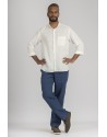 CHEMISE COL MAO EN LIN  BLANC  SOAN