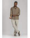 CHEMISE EN LIN  EPAIS KAKI MANCHES LONGUES  ARTHUR