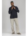 CHEMISE EN LIN  EPAIS BLEU MARINE  MANCHES LONGUES  ARTHUR