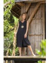 ROBE NOIRE ELENA  EN LIN TENCEL