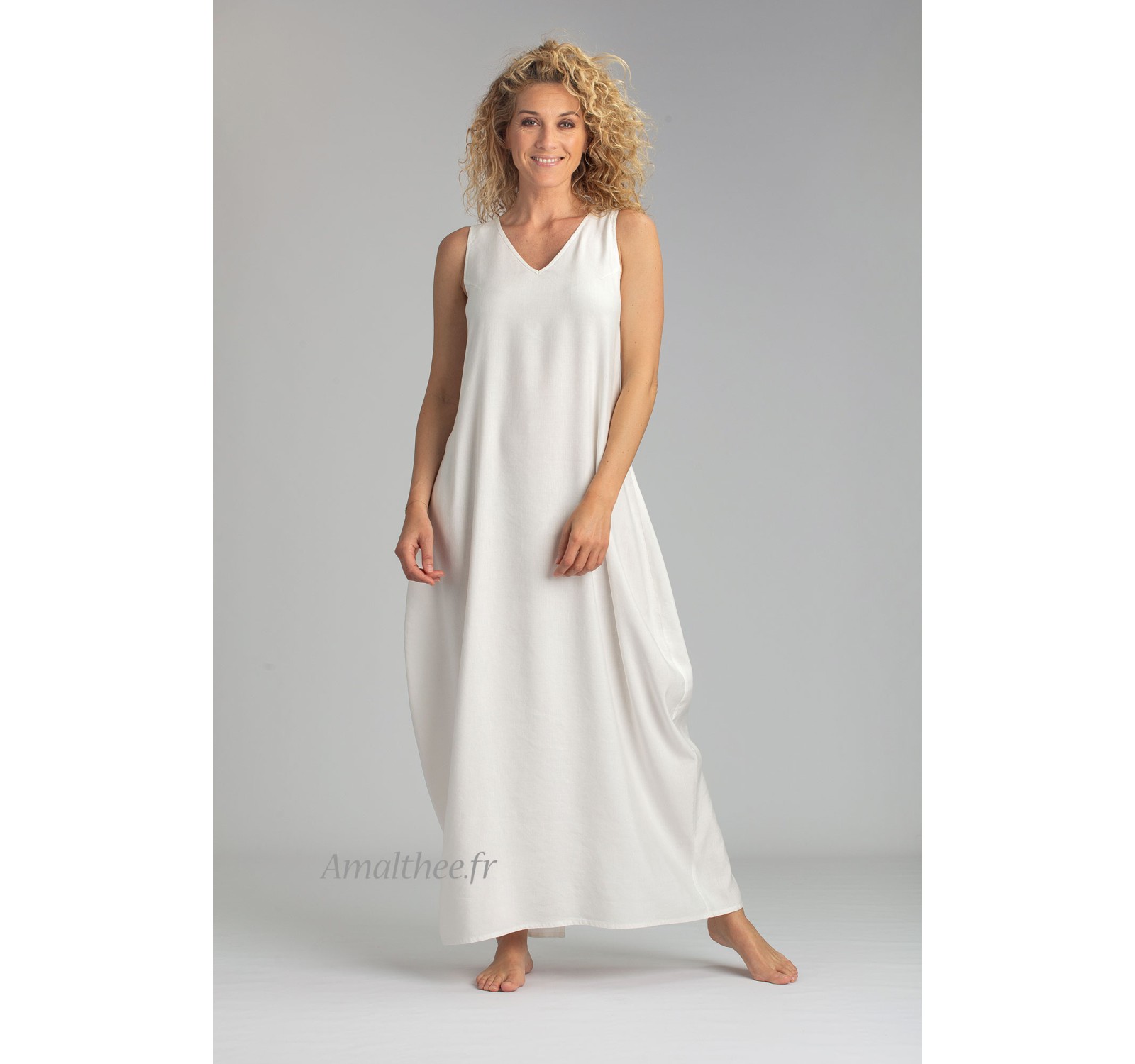 ROBE LUNE  EN LIN/VISCOSE