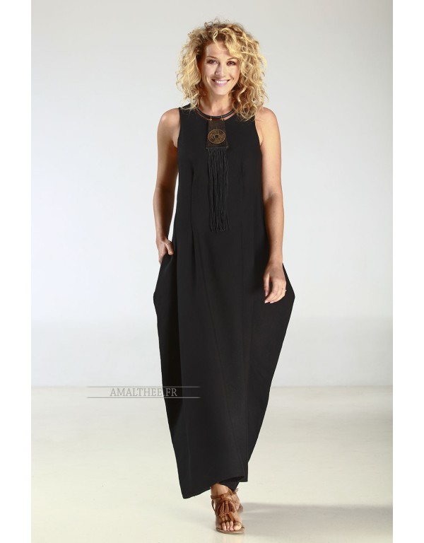 ROBE LONGUE NOIRE EN TENCEL