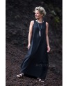 ROBE OLGA LONGUE EN LIN TENCEL NOIR