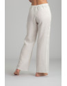 PANTALON BARBARA DROIT EN LIN BLANC