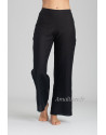 PANTALON BARBARA DROIT EN LIN NOIR