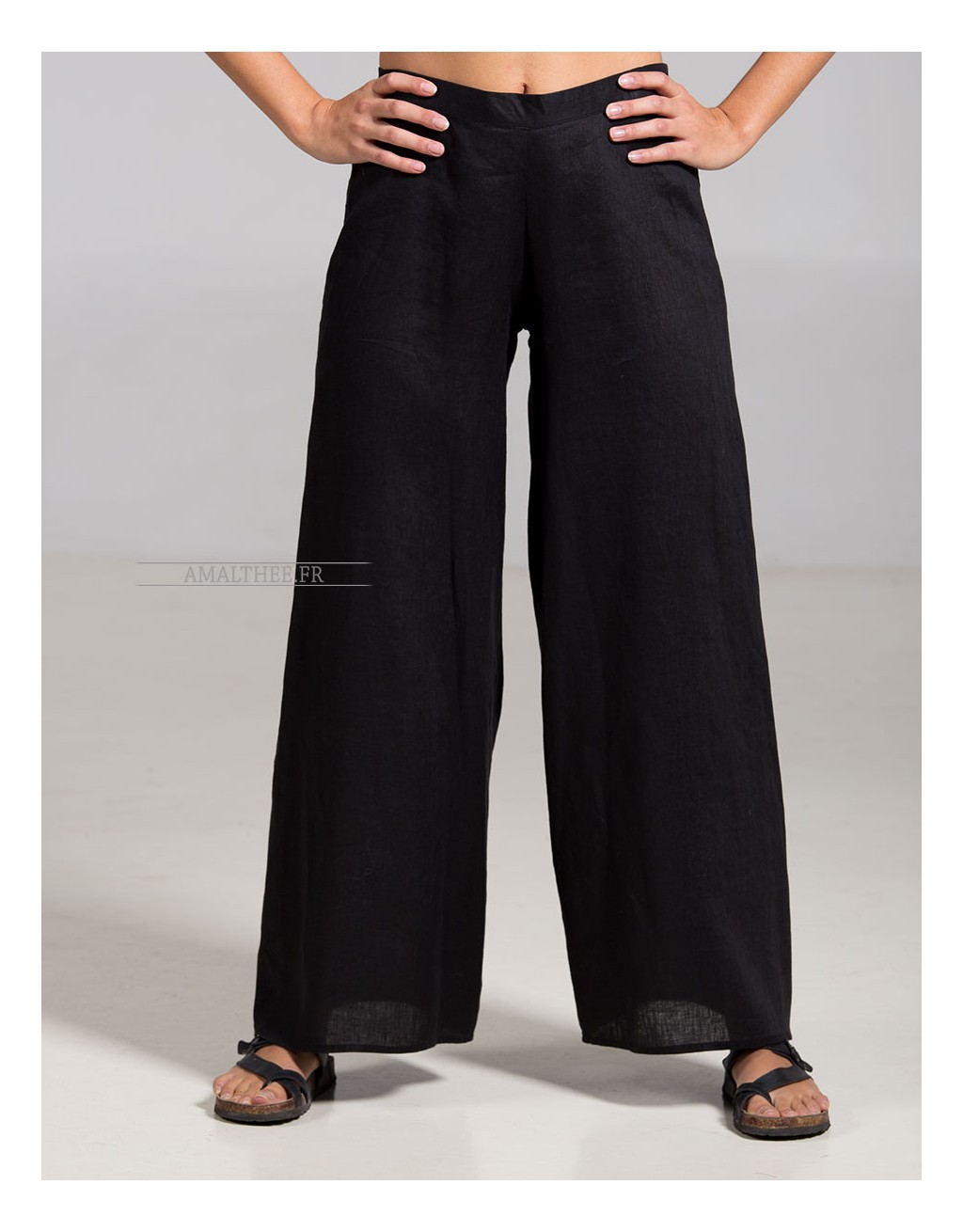 Pantalon Baba en lin noir