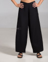 pantalon large Bulle en lin noir