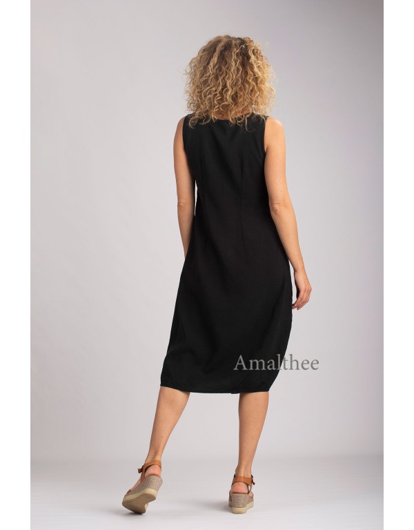 ROBE NOIRE ELENA EN LIN TENCEL