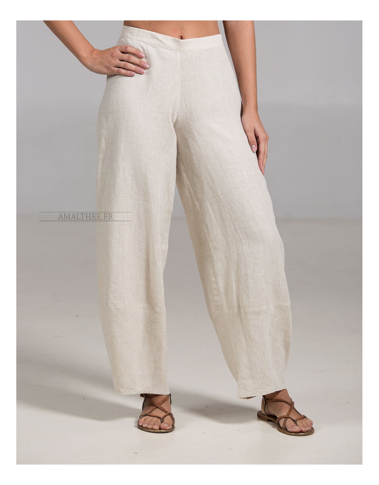 Pantalon Bulle en lin couleur naturelle