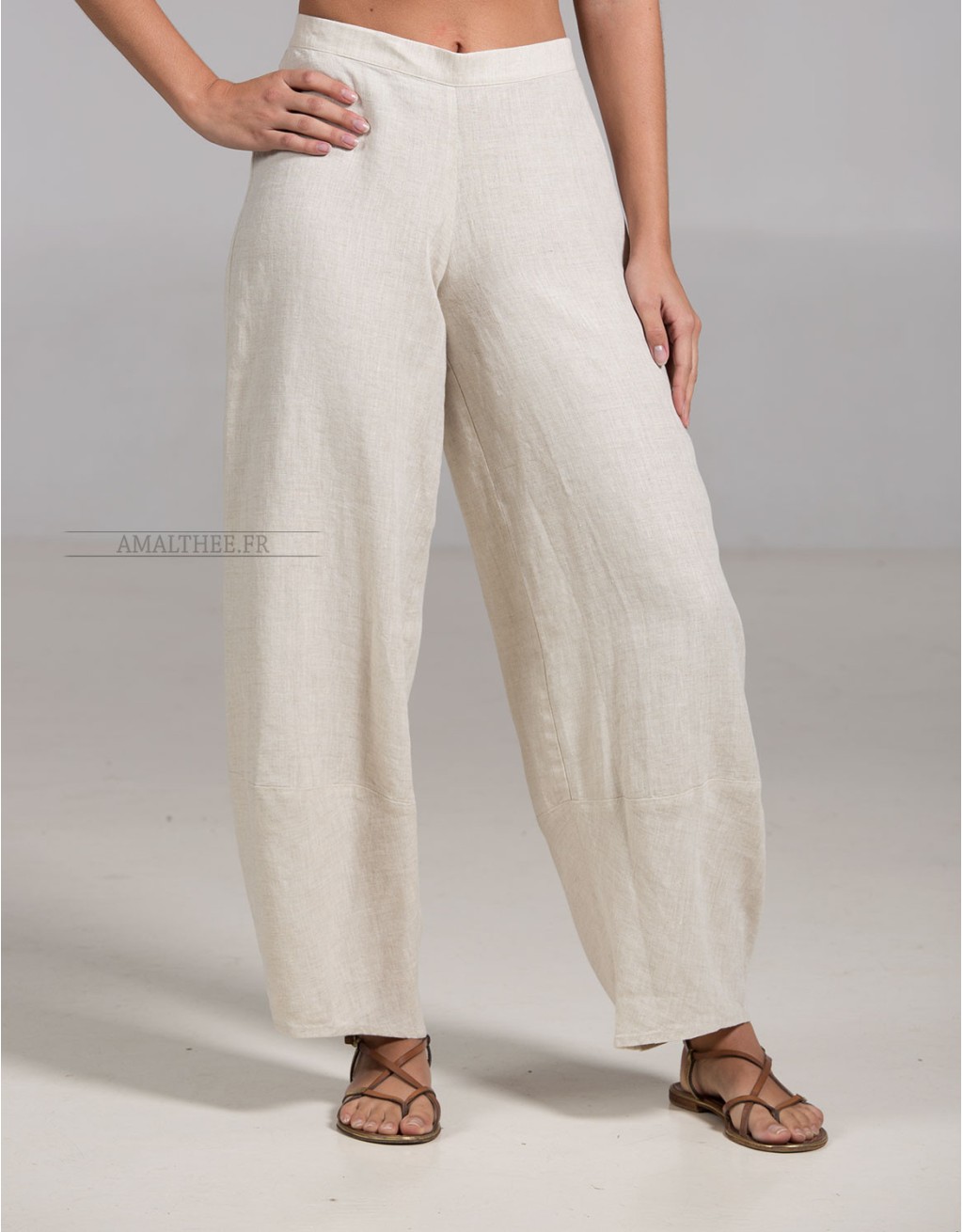 Pantalon Bulle en lin couleur naturelle